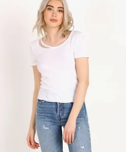 n: PHILANTHROPY Tops>Clayten-Crop Tee White