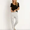 n: PHILANTHROPY Tops>Lynne V Neck Black Cat