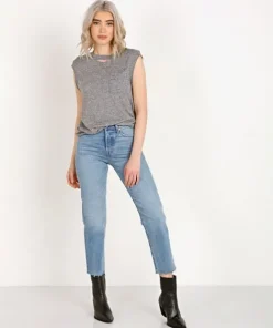 n: PHILANTHROPY Tops>Serge-Pocket Tank Heather Grey