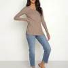 Nation LTD Tops>Akiko High Split Tunic Sahara