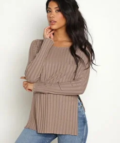 Nation LTD Tops>Akiko High Split Tunic Sahara
