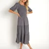 Nation LTD Dresses>Florence Smocked Peasant Dress Seurat Surt