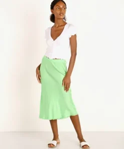 Nation LTD Skirts>Mabel Bias Skirt Electric Lime