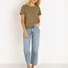 Nation LTD Tops>Marie Recycled Cotton Boxy Crop Tee Moss