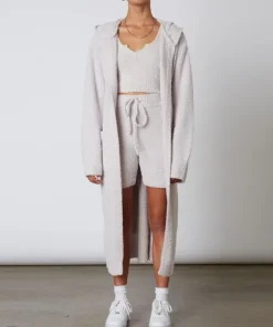 Nia Knits>The Brand Hooded Duster Cardi Dove