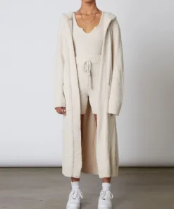 Nia Knits>The Brand Hooded Duster Cardi Natural