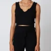 Nia Knits | Tops>The Brand Notched Sweater Tank Black