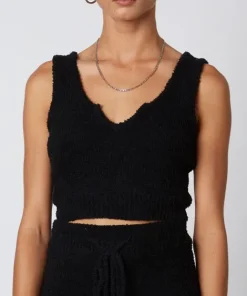 Nia Knits | Tops>The Brand Notched Sweater Tank Black