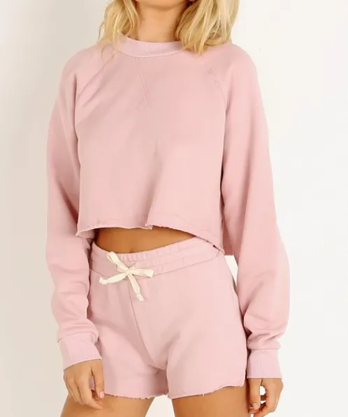 Nia Knits>The Brand Vintage Cropped Pullover Blush
