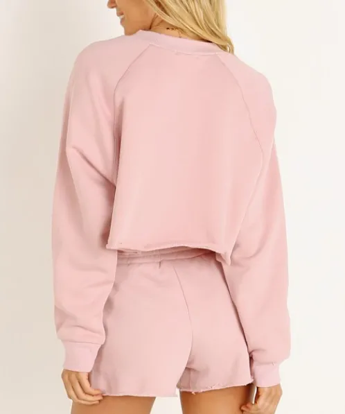 Nia Knits>The Brand Vintage Cropped Pullover Blush