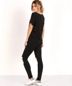 Olympia Activewear Tops>Aden Tee Black/Black Mesh