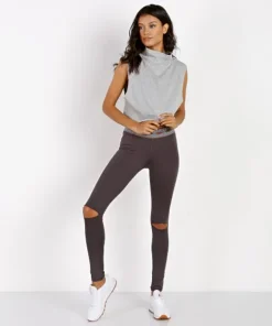 Olympia Activewear Tops>Nemea Shirt Crop Heather Grey