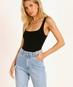 Only Hearts Bodysuits | Tops>Eco Rib Pamela Bodysuit Black