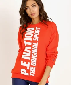 PE NATION Knits>Amped Up Sweater Red