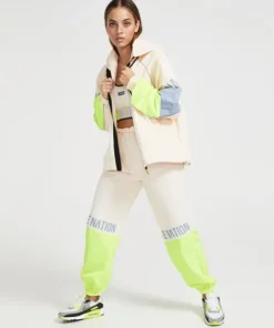 PE NATION Bottoms>First Position Trackpant Pearled Ivory Grey