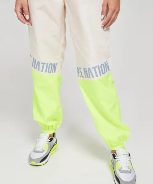 PE NATION Bottoms>First Position Trackpant Pearled Ivory Grey