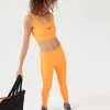 PE NATION Sports Bras>Grand Stand Sports Bra Socking Orange