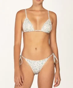 Peony Bikinis>String Tri Bikini Bottom Porcelain Floral