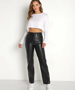Pistola Pants>Cassie Super High Rise Straight Slate Black