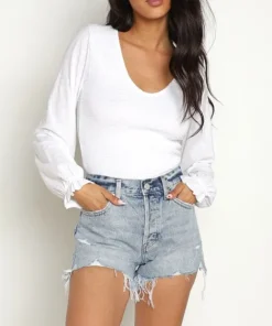 Pistola Shorts>ECO Nova Relaxed High Rise Cut Off Short Paloma