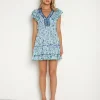 Poupette St. Barth Dresses>Mini Camila V Blue Monaco