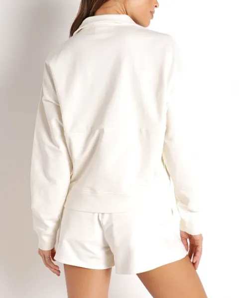 Richer Poorer Knits>Terry Half Zip Pullover Bone