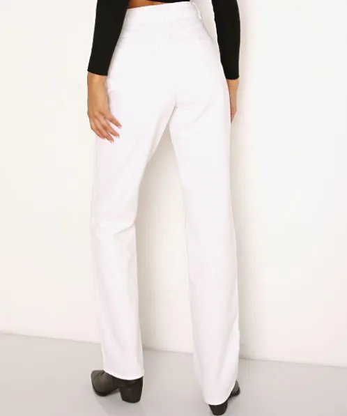 Rollas Pants>Classic Straight Jean Vintage White