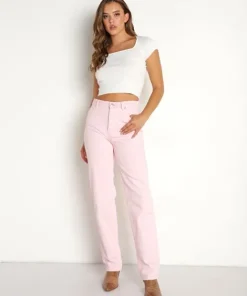 Rollas Pants>Classic Straight Pant 90's Pink