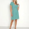 Rollas Dresses>Cleo Emmy Lou Wrap Dress Teal Print