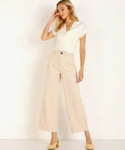 Rollas Tops>Delilah S/S Linen Blouse Cream