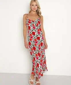 Rollas Dresses>Shelley Rambling Floral White Floral