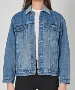 Rollas Jackets>Slouch Jean Jacket Tumbled Blue