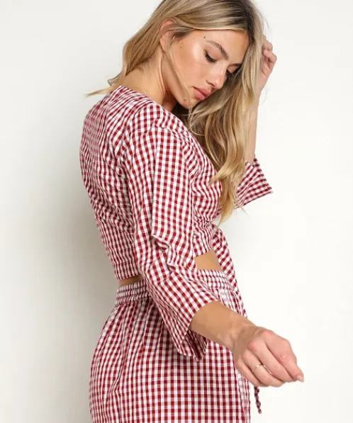 Rue Stiic Tops>Aila Blouse Red Check