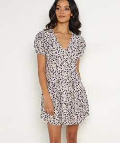 Saint Helena Dresses>Margaux Summer Mini Dress Ocean Floral