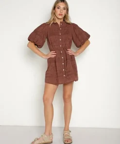 Saint Helena Dresses>Rose Mini Dress Rose Clay
