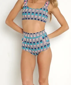 Seea Bikinis>Georgia High Waist Bikini Bottom Antibes