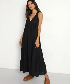 9seed Cover Ups | Dresses>Lighthouse Maxi Dress Black