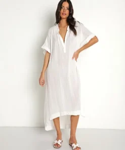 9seed Dresses>Tunisia Caftan White