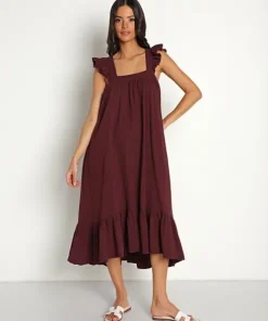 9seed Dresses>Tuscany Reversible Dress Oxblood