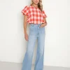 Show Me Your Mumu Tops>Highland Crop Top Picnic Plaid