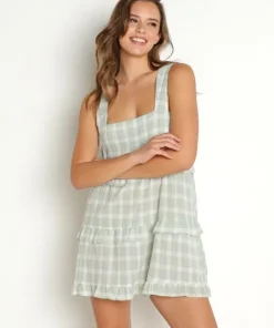 Show Me Your Mumu Dresses>Napa Mini Dress Green Plaid