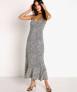 Show Me Your Mumu Dresses>Uptown Slip Dress Black Petite Cheetah