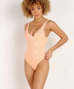 Solid & Striped One Pieces>Solid & Striped The Juliette One Piece Peach