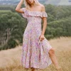 Spell Dresses>Dolly Off-Shoulder Sundress Popsicle