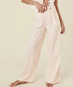 Spell Pants>Every Single Day Linen Wide Leg Pants Cream