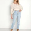 Spell Tops>Harmony Cropped Blouse Porcelain