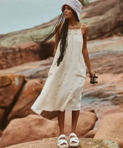 Spell Dresses>Harmony Strappy Dress Porcelain