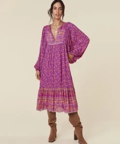 Spell Dresses>Madame Peacock Boho Dress Boysenberry