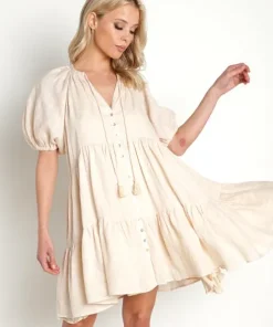 Spell Dresses>Sunday Linen Mini Almond