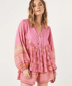 Spell Tops>Utopia Blouse Flamingo Pink